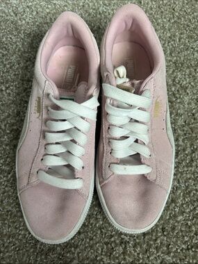 Puma Suede Women's Sneakers in Light Pink with White Laces